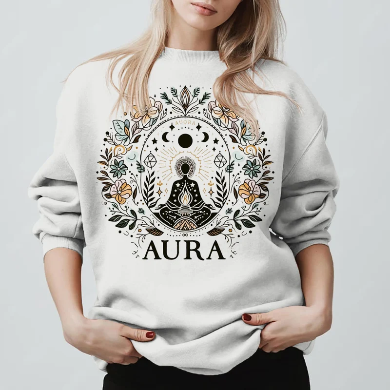 Olivenorma AURA Meditations-Sweatshirt, langärmelig, Fleece, Rundhalsausschnitt