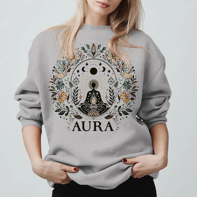 Olivenorma AURA Meditations-Sweatshirt, langärmelig, Fleece, Rundhalsausschnitt