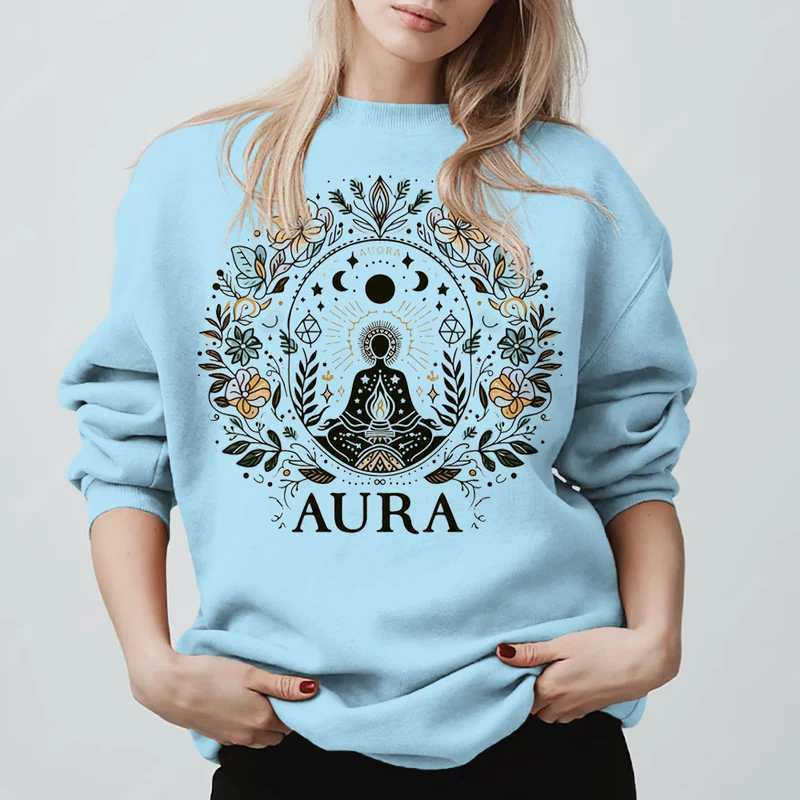Olivenorma AURA Meditations-Sweatshirt, langärmelig, Fleece, Rundhalsausschnitt