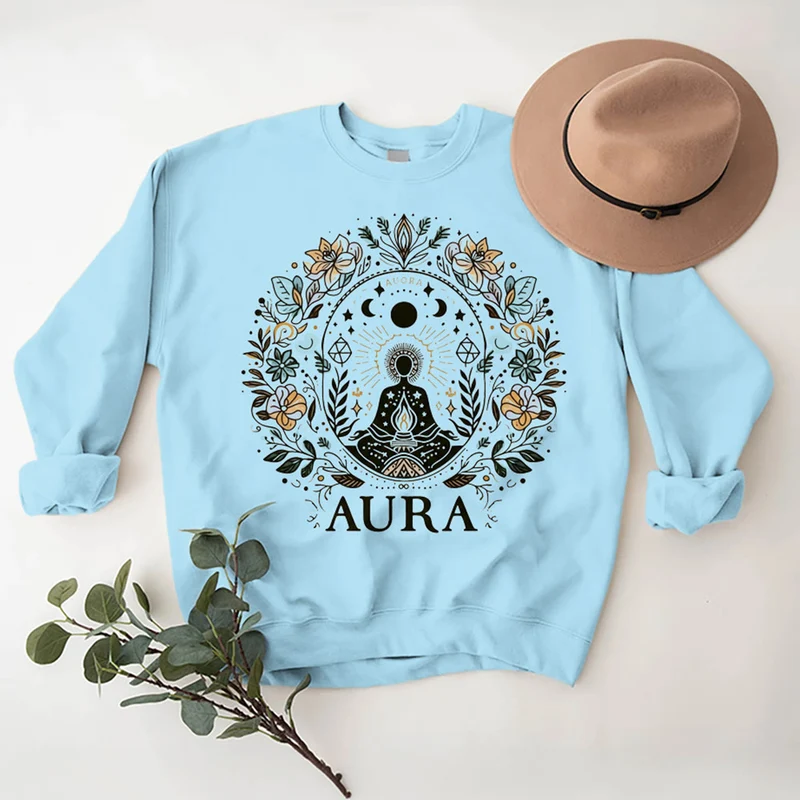 Olivenorma AURA Meditations-Sweatshirt, langärmelig, Fleece, Rundhalsausschnitt
