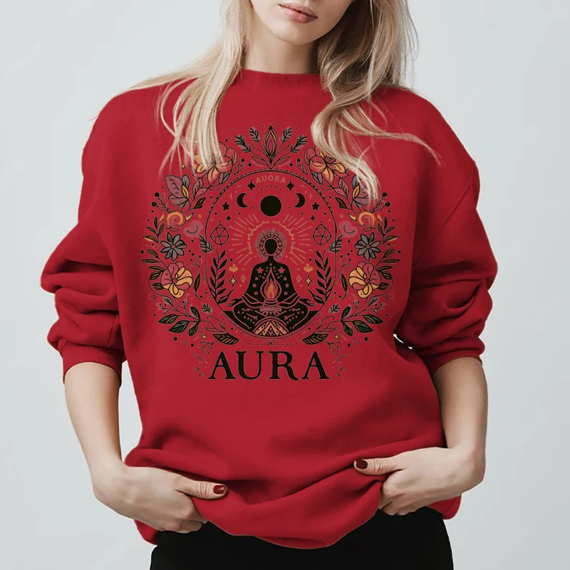 Olivenorma AURA Meditations-Sweatshirt, langärmelig, Fleece, Rundhalsausschnitt