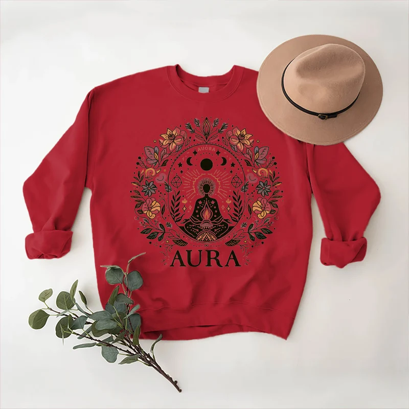 Olivenorma AURA Meditations-Sweatshirt, langärmelig, Fleece, Rundhalsausschnitt