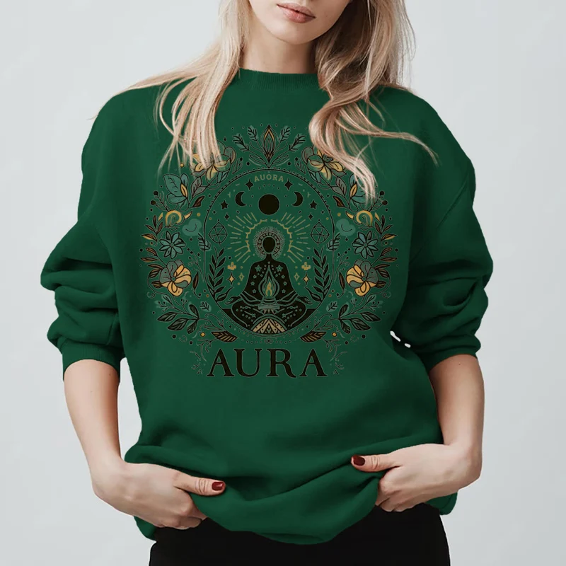 Olivenorma AURA Meditations-Sweatshirt, langärmelig, Fleece, Rundhalsausschnitt