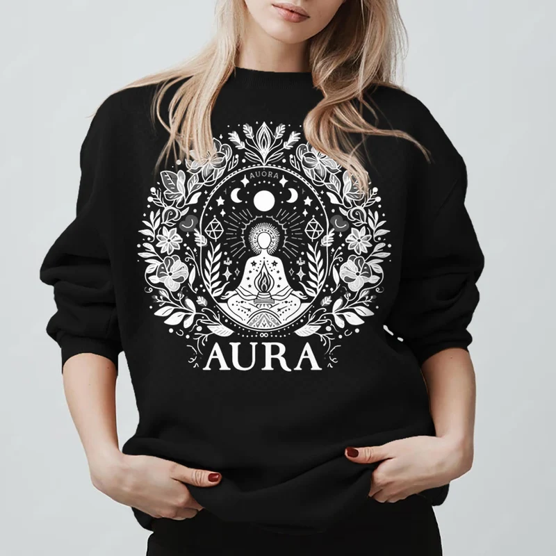 Olivenorma AURA Meditations-Sweatshirt, langärmelig, Fleece, Rundhalsausschnitt