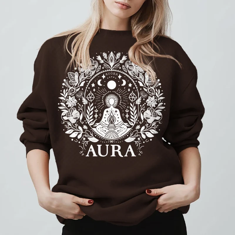 Olivenorma AURA Meditations-Sweatshirt, langärmelig, Fleece, Rundhalsausschnitt