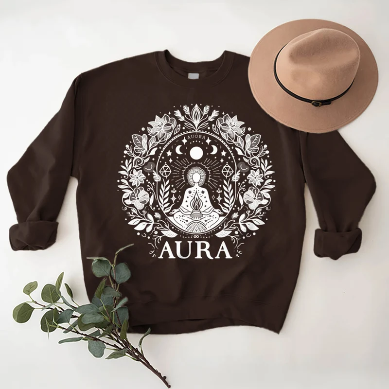 Olivenorma AURA Meditations-Sweatshirt, langärmelig, Fleece, Rundhalsausschnitt
