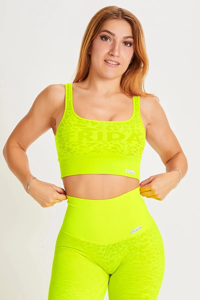 Top Jungle Leopardo Giallo Fluo - Taglia Unica