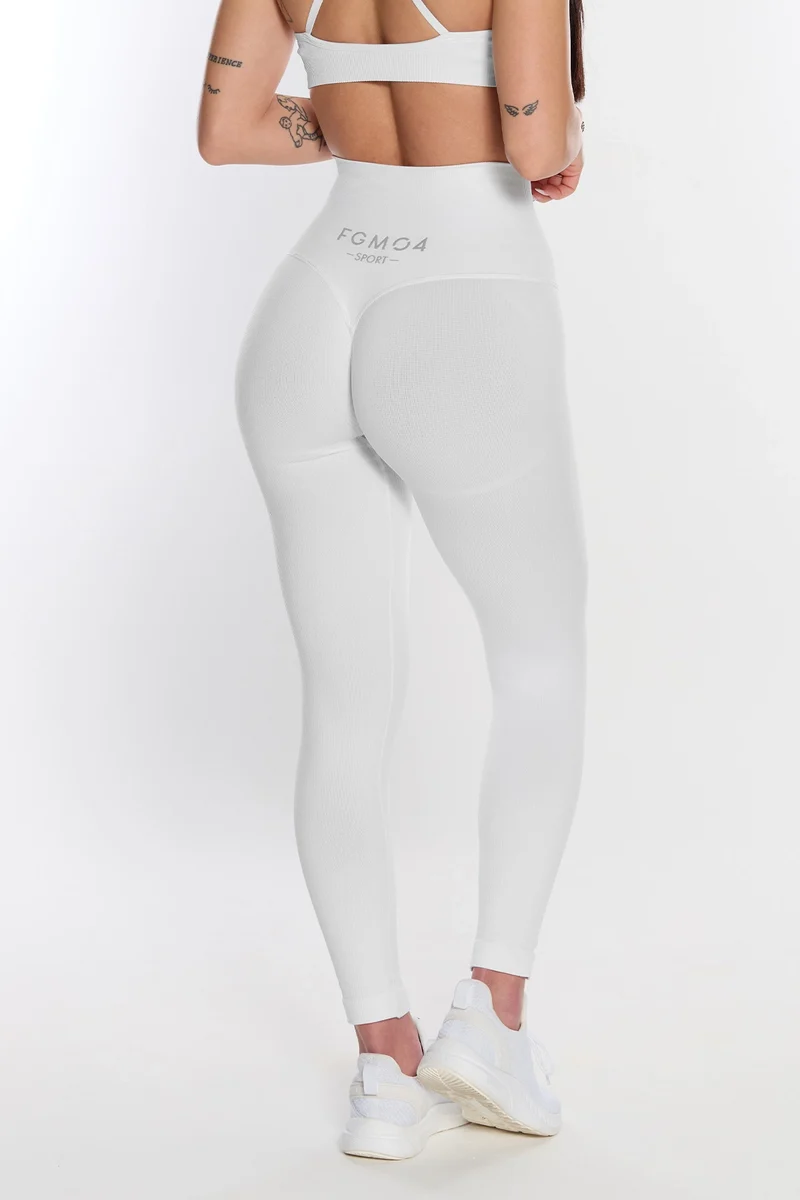 Leggings Push Up Calipso Bianco Costine