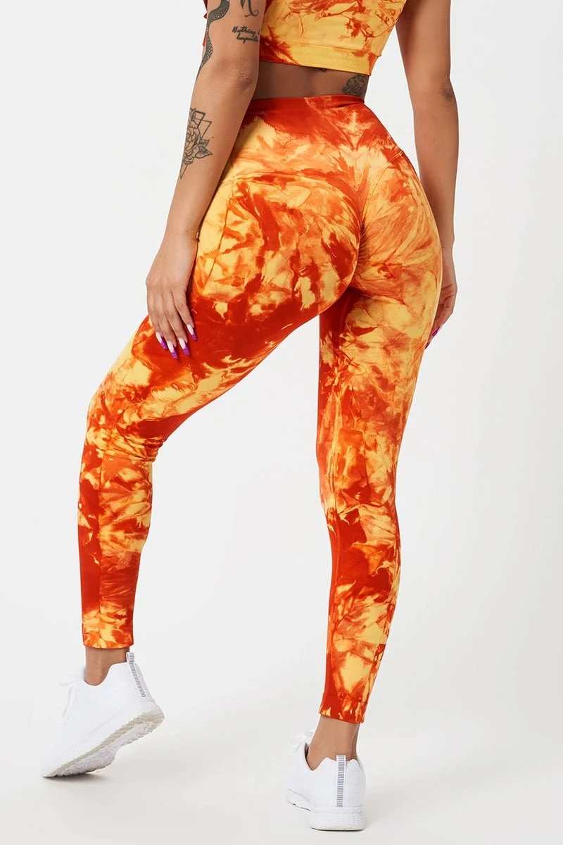 Leggings Push Up Elements Fuoco Giallo Arancione