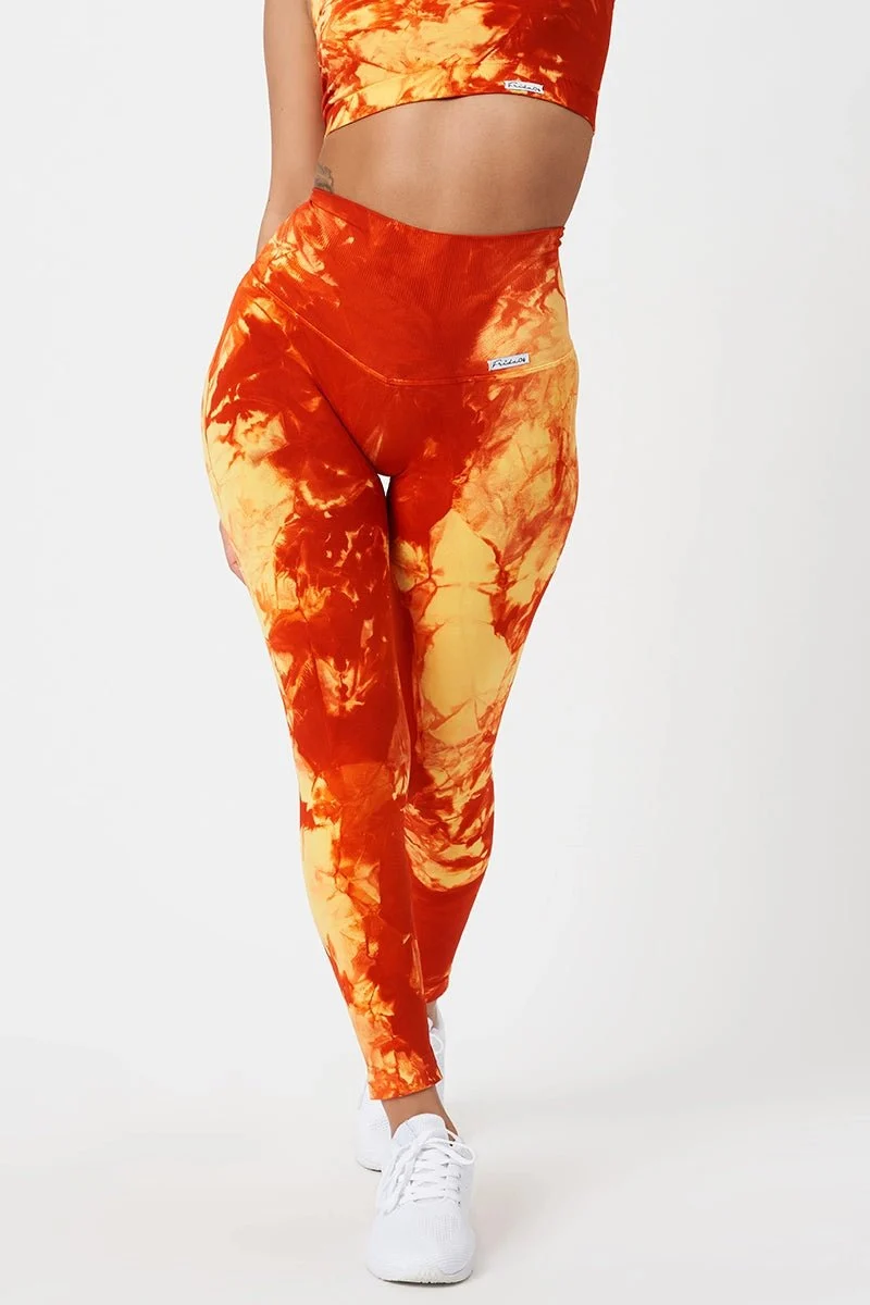 Leggings Push Up Elements Fuoco Giallo Arancione