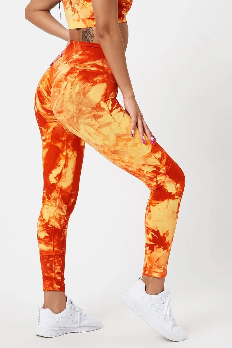 Leggings Push Up Elements Fuoco Giallo Arancione