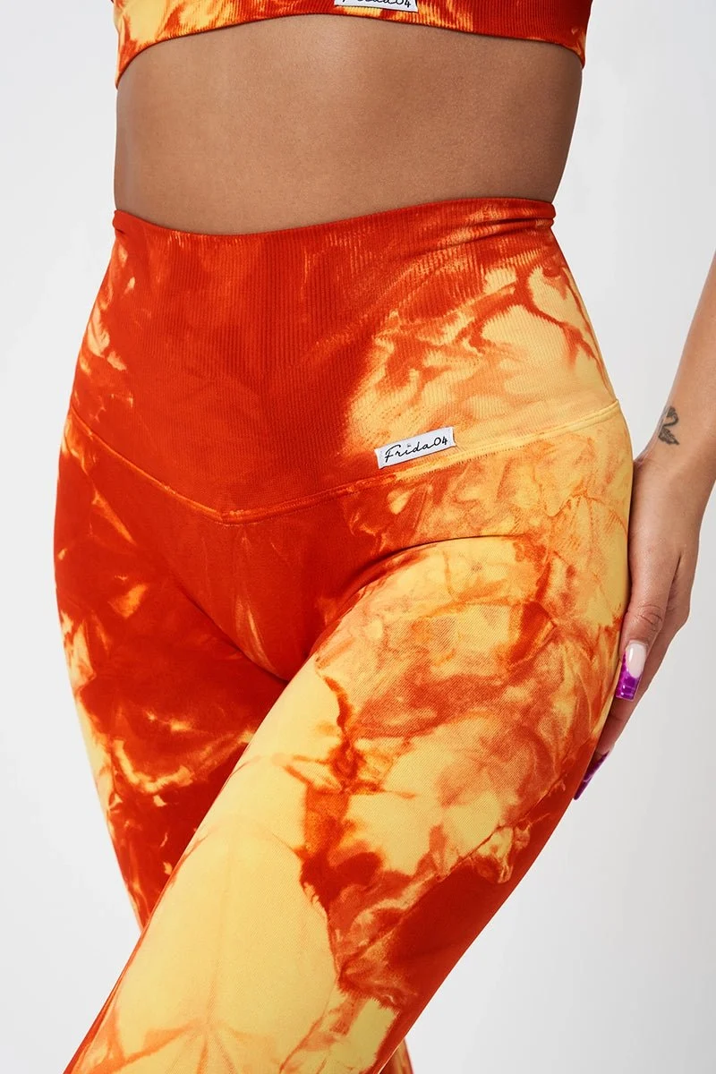 Leggings Push Up Elements Fuoco Giallo Arancione