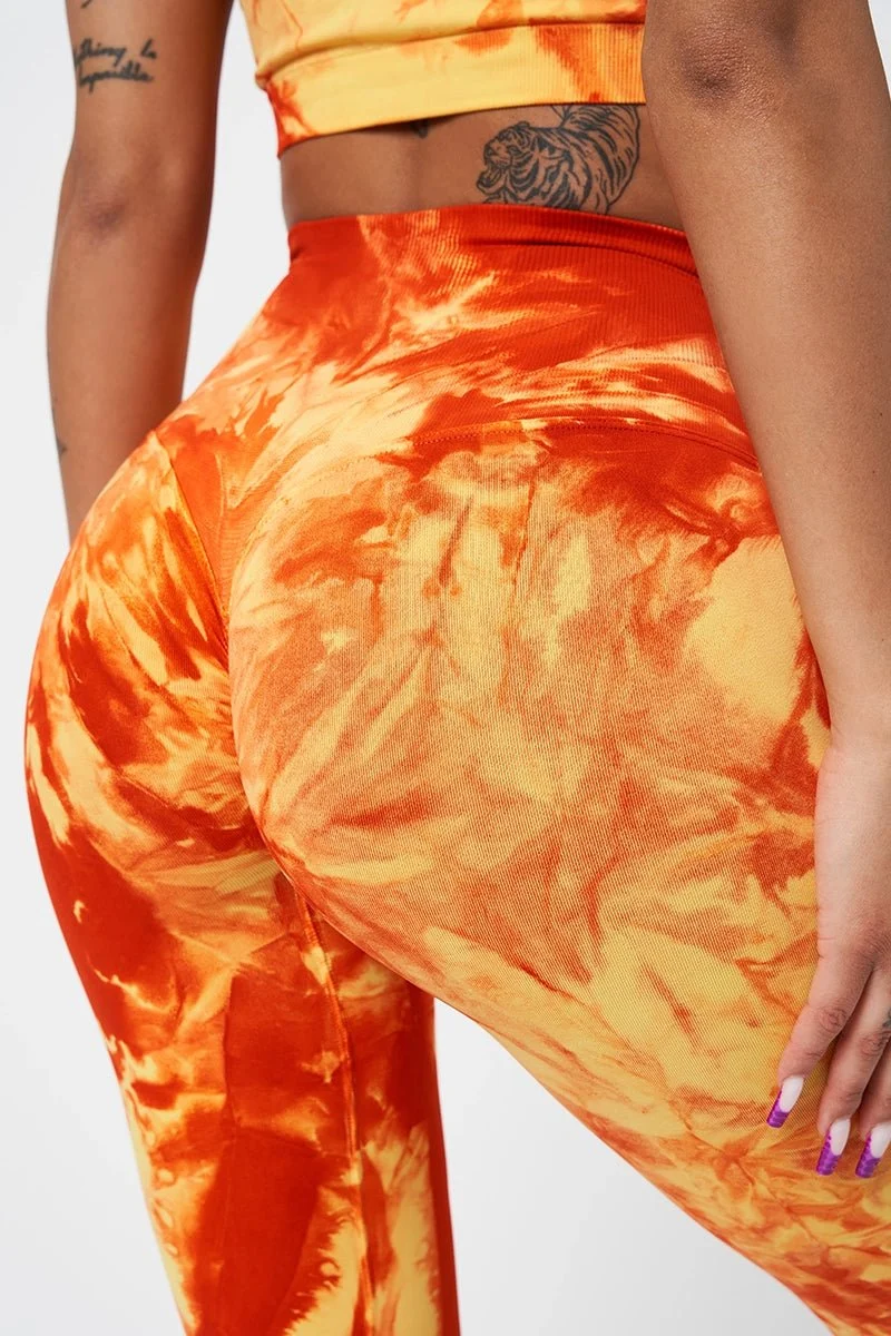 Leggings Push Up Elements Fuoco Giallo Arancione