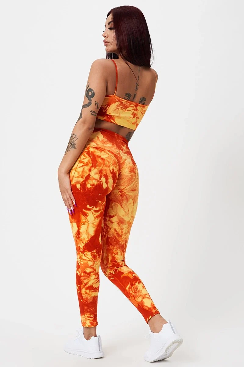 Leggings Push Up Elements Fuoco Giallo Arancione