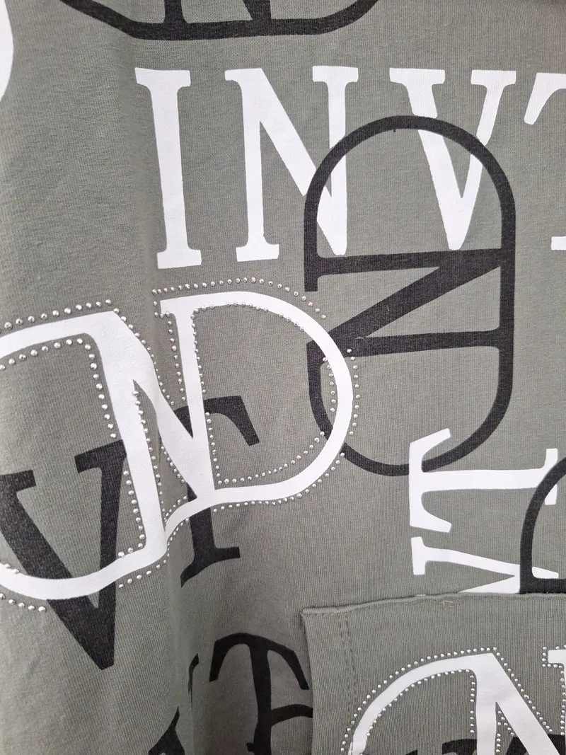 Megi Kapuzenpullover Buchstabenprint 36/38