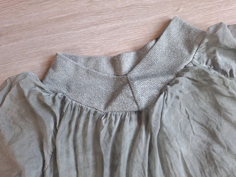 Nani Chiffonbluse Glitzerbündchen 38
