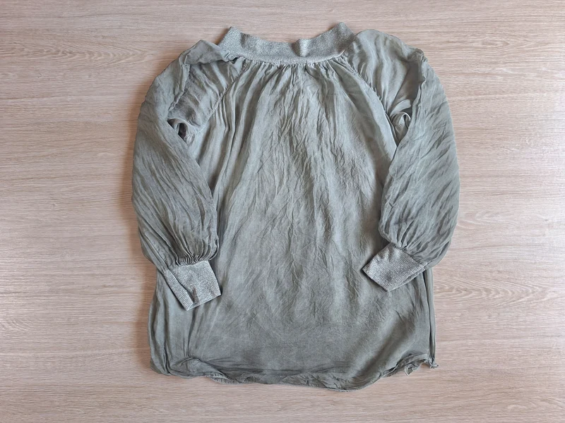 Nani Chiffonbluse Glitzerbündchen 38