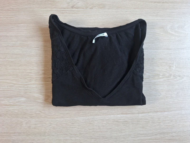 Promod T-Shirt Spitzeneinsatz 38