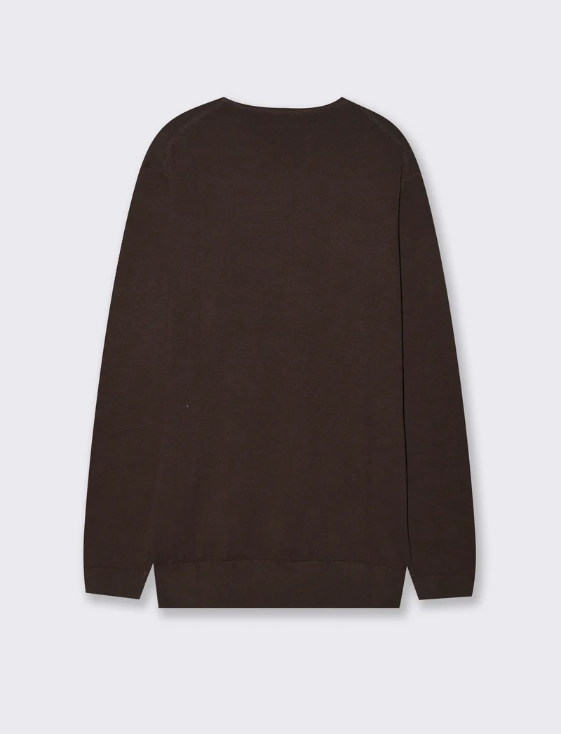MAGLIA BASIC IN FILATO COMFORT - Moro