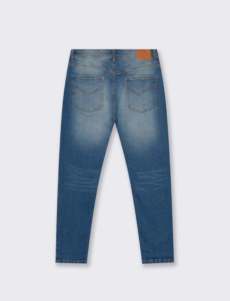 JEANS SLIM TAPERED FIT BLU MEDIO - Denim