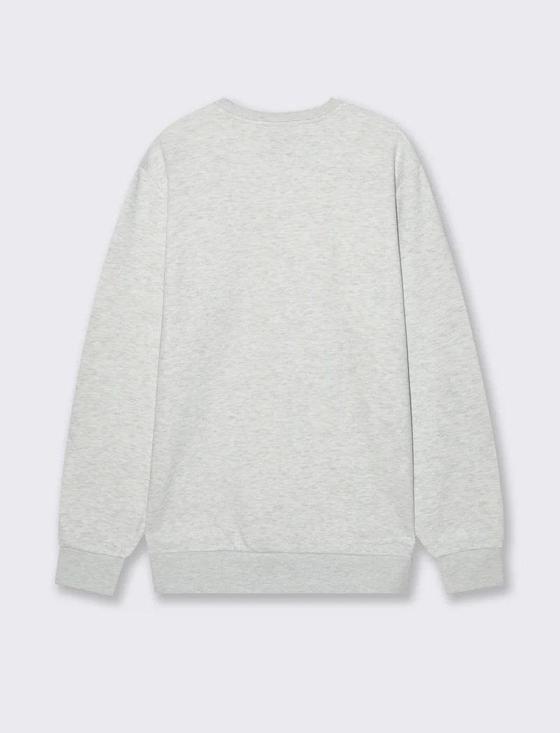 FELPA MISTO COTONE CON STAMPA - Grigio mel.