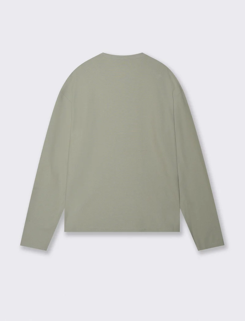 T-SHIRT IN MICRO WAFFLE REGULAR FIT - Verde salvia