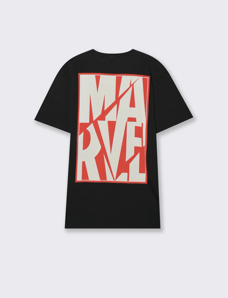 T-SHIRT STAMPA MARVEL - Nero