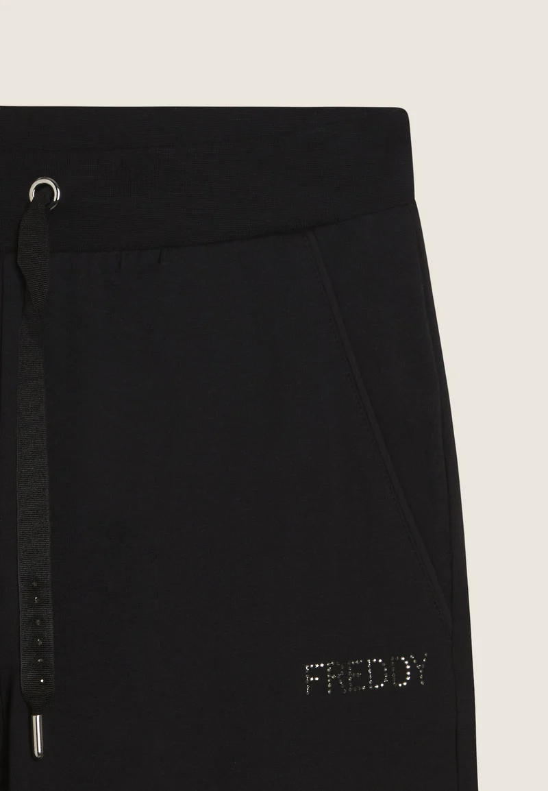 FREDDY straight-leg joggers with rhinestones - Black