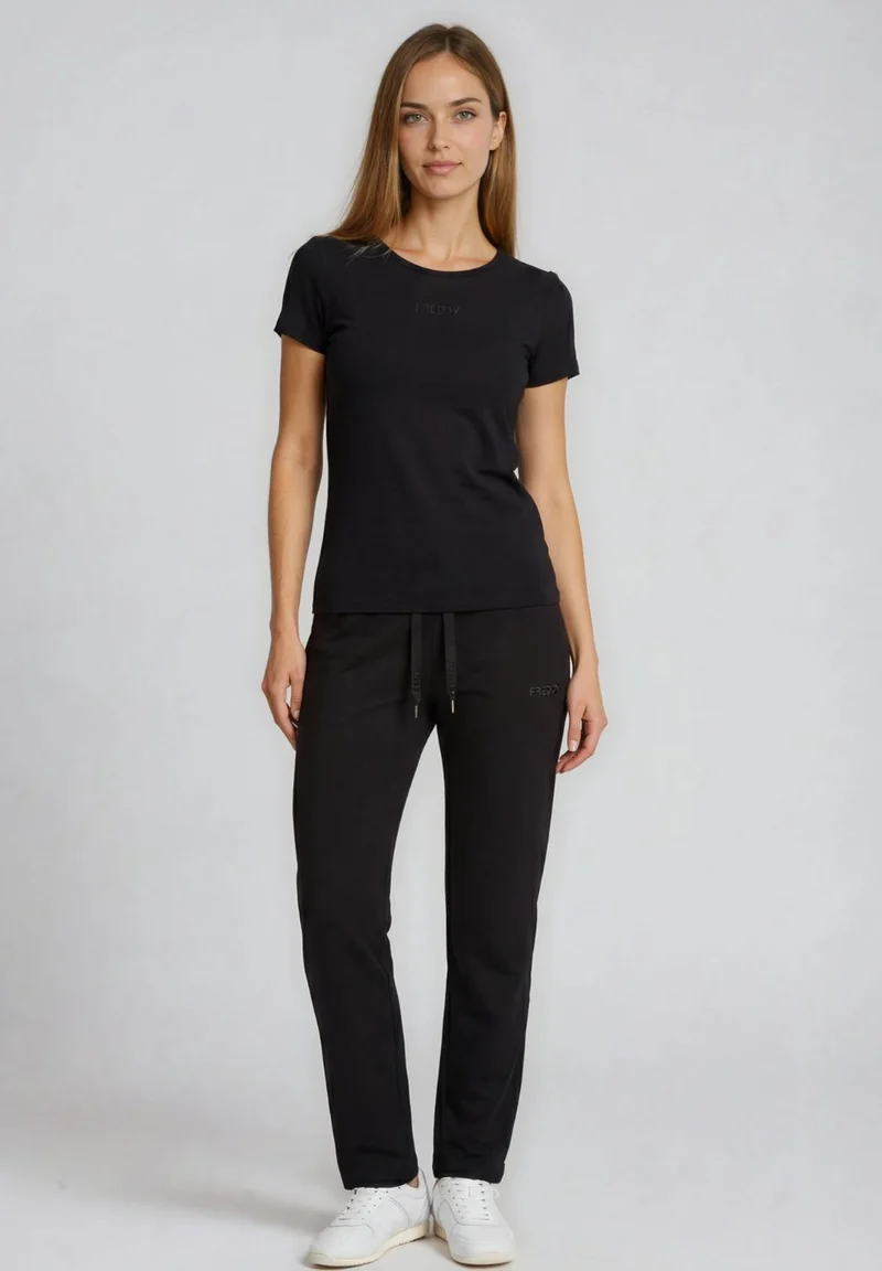 Slim fit athletic trousers with central stitching - Dark Sapphire Blue