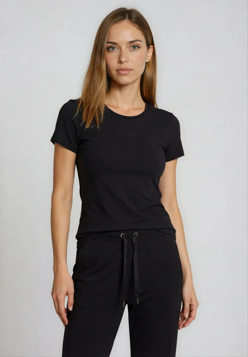 Slim fit athletic trousers with central stitching - Dark Sapphire Blue