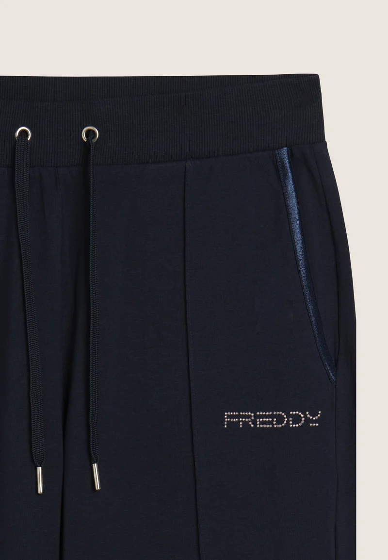 Slim fit athletic trousers with central stitching - Dark Sapphire Blue