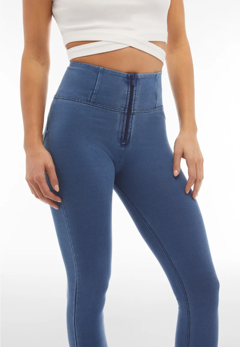 WR.UP Push-Up High Waist Skinny Denim Jeans - Denim Light Blue - Blue Seam