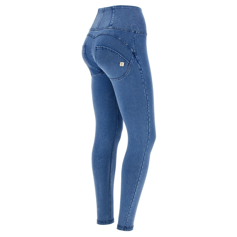 WR.UP Push-Up High Waist Skinny Denim Jeans - Denim Light Blue - Blue Seam