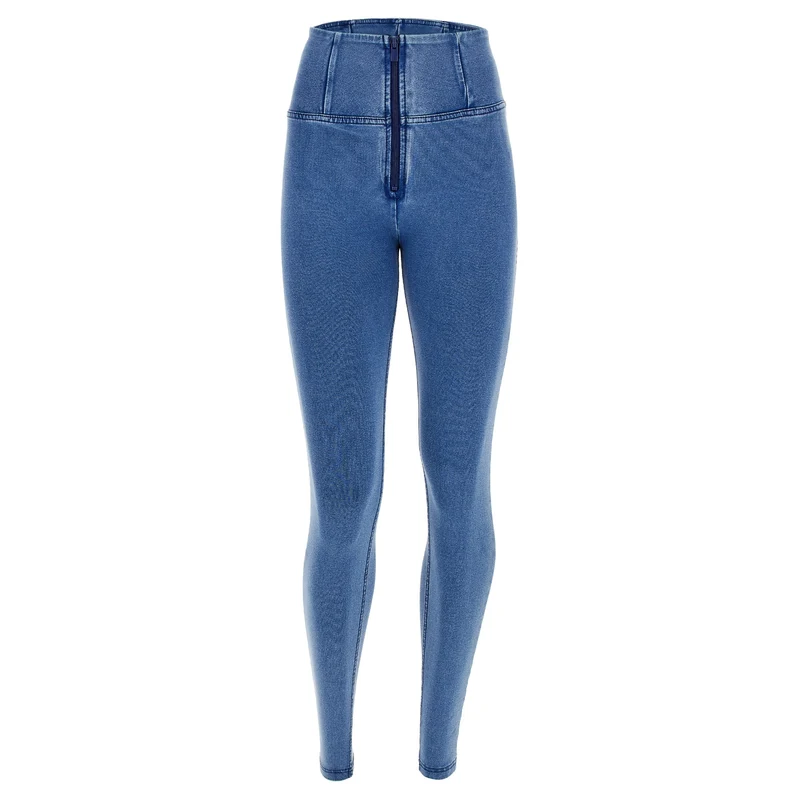 WR.UP Push-Up High Waist Skinny Denim Jeans - Denim Light Blue - Blue Seam