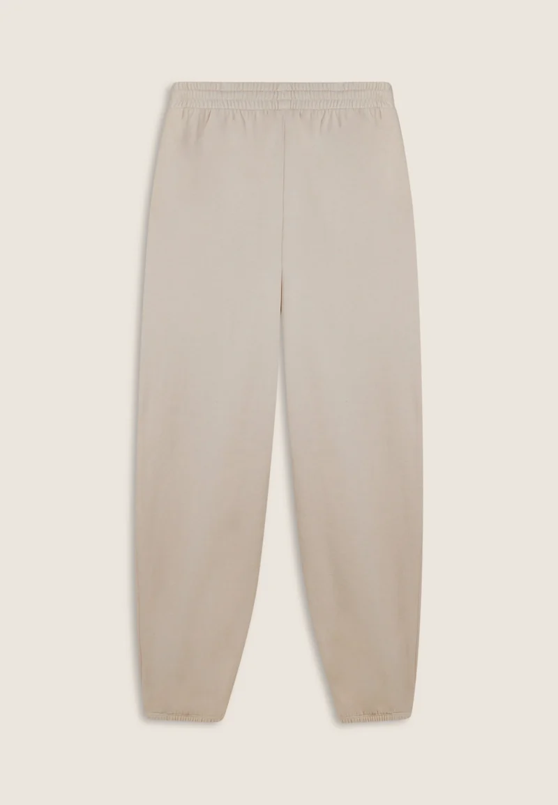 Flow print fleece trousers with gathered bottoms