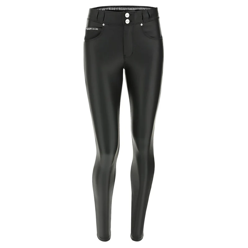 N.O.W. Comfort Mid Waist Skinny Vegan Leather Pant - Black