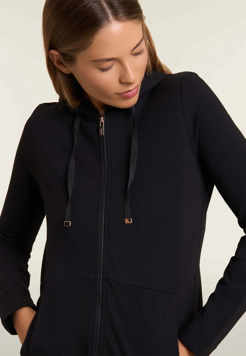 Hoodie Modal Fleece - Black