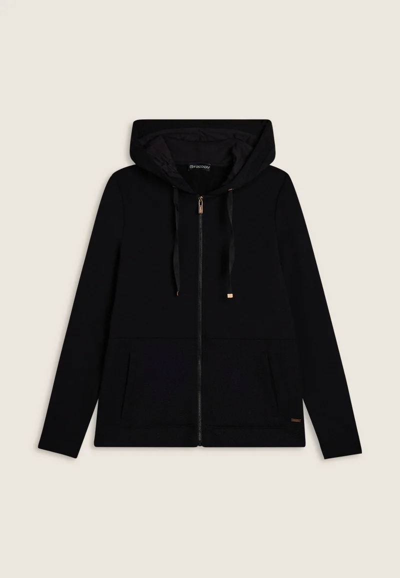 Hoodie Modal Fleece - Black
