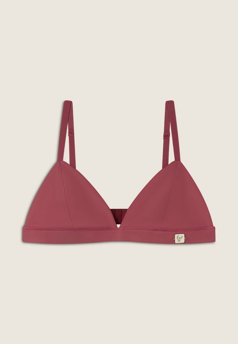 Faux leather triangle top