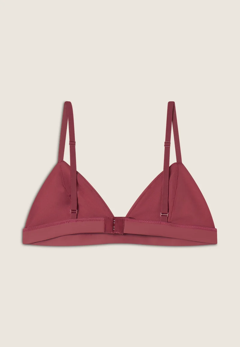 Faux leather triangle top