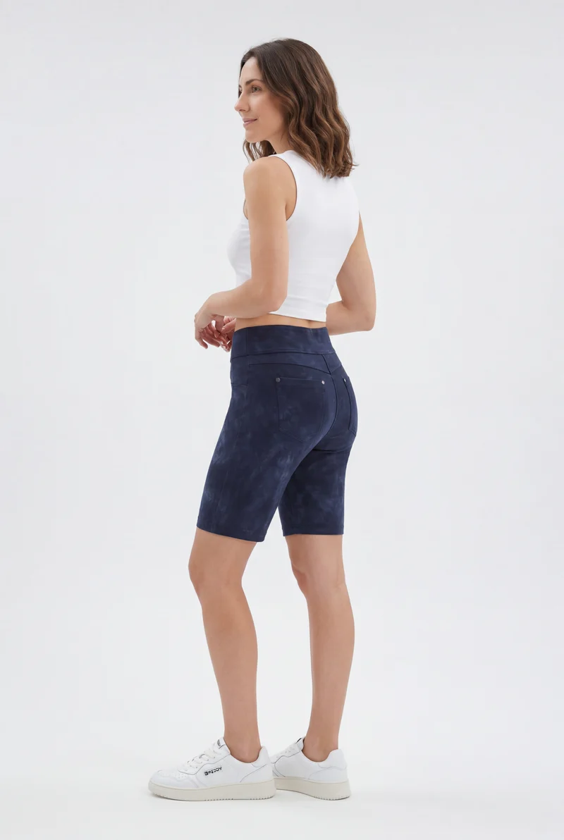 N.O.W. Yoga Mid Waist Shorts Shorts - Dip Dye Blue