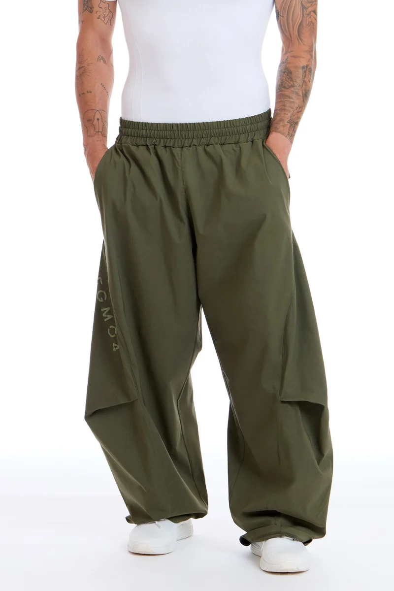 Pantalone Uomo Baggy Origami Verde Militare