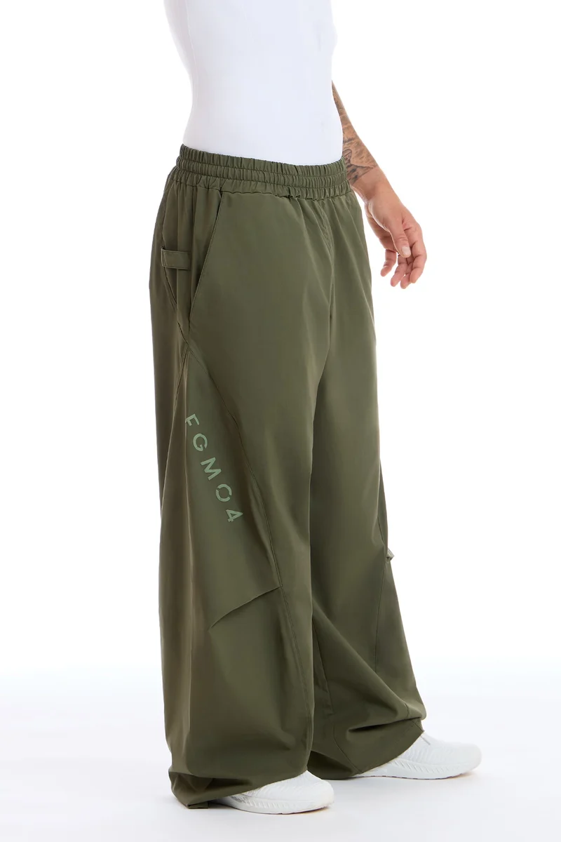 Pantalone Uomo Baggy Origami Verde Militare