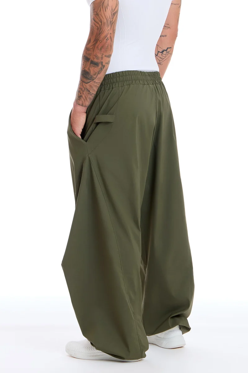 Pantalone Uomo Baggy Origami Verde Militare