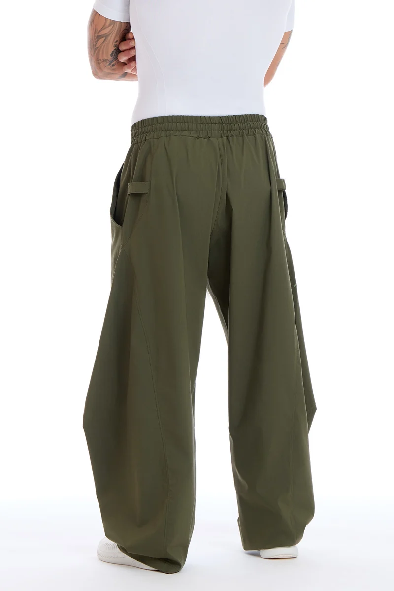 Pantalone Uomo Baggy Origami Verde Militare