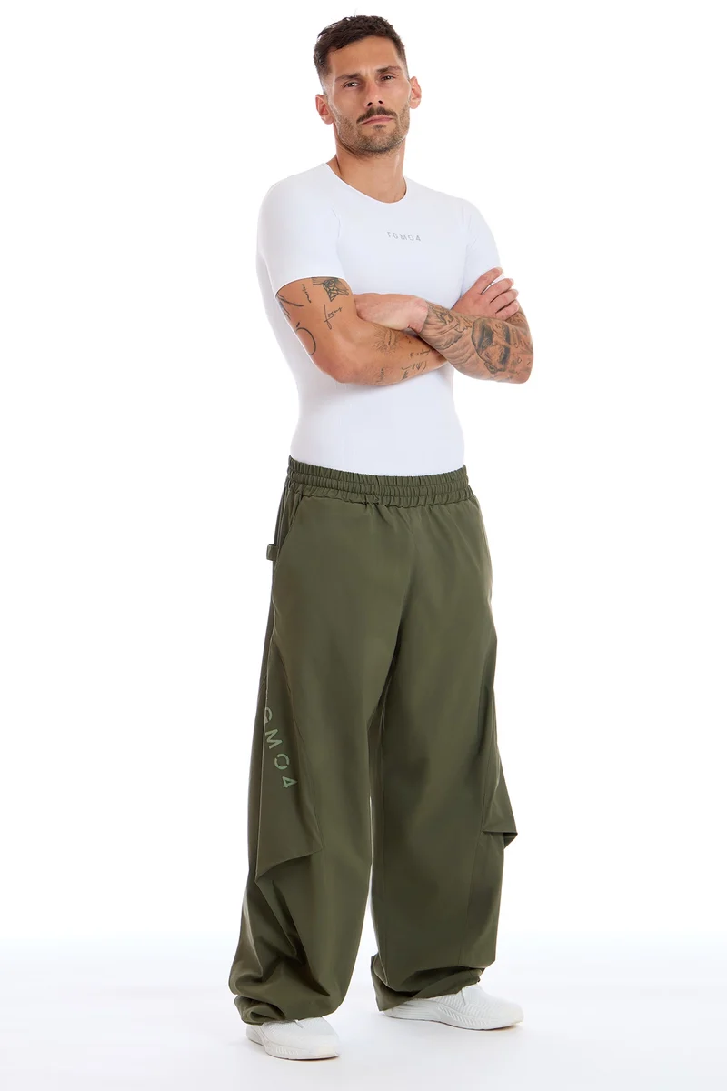 Pantalone Uomo Baggy Origami Verde Militare