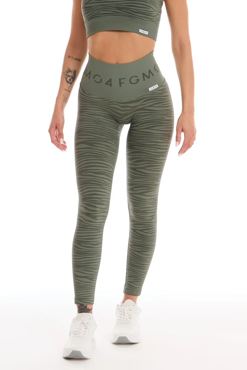 Leggings Push Up Jungle Tigre 2.0 Verde Salvia