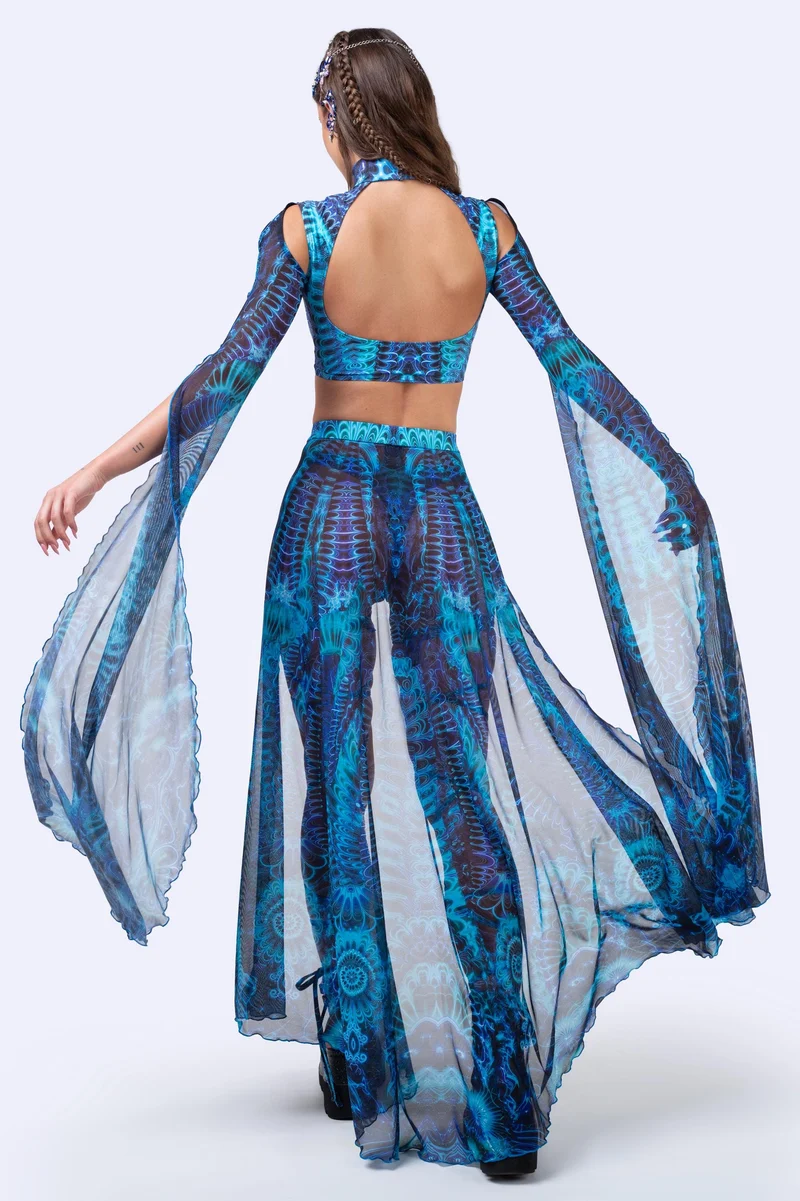 Midnight Gardens of Paradise Open-Front Skirt