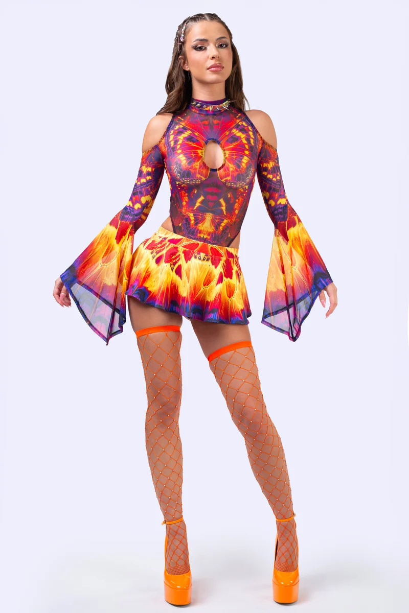 Solar Bloom Micro Skirt Set