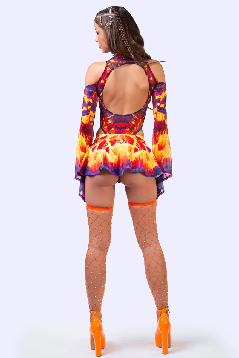 Solar Bloom Micro Skirt Set
